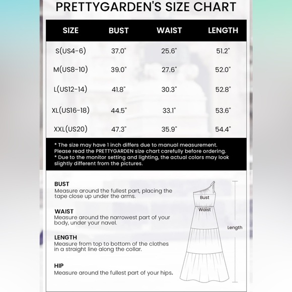 PRETTYGARDEN Women's One Shoulder Floral Maxi Dress green and white size M - Picture 8 of 8